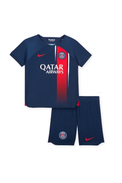 Fotbalové Dres Paris Saint-Germain Dětské Domácí Oblečení 2023-24 Krátký Rukáv (+ trenýrky)